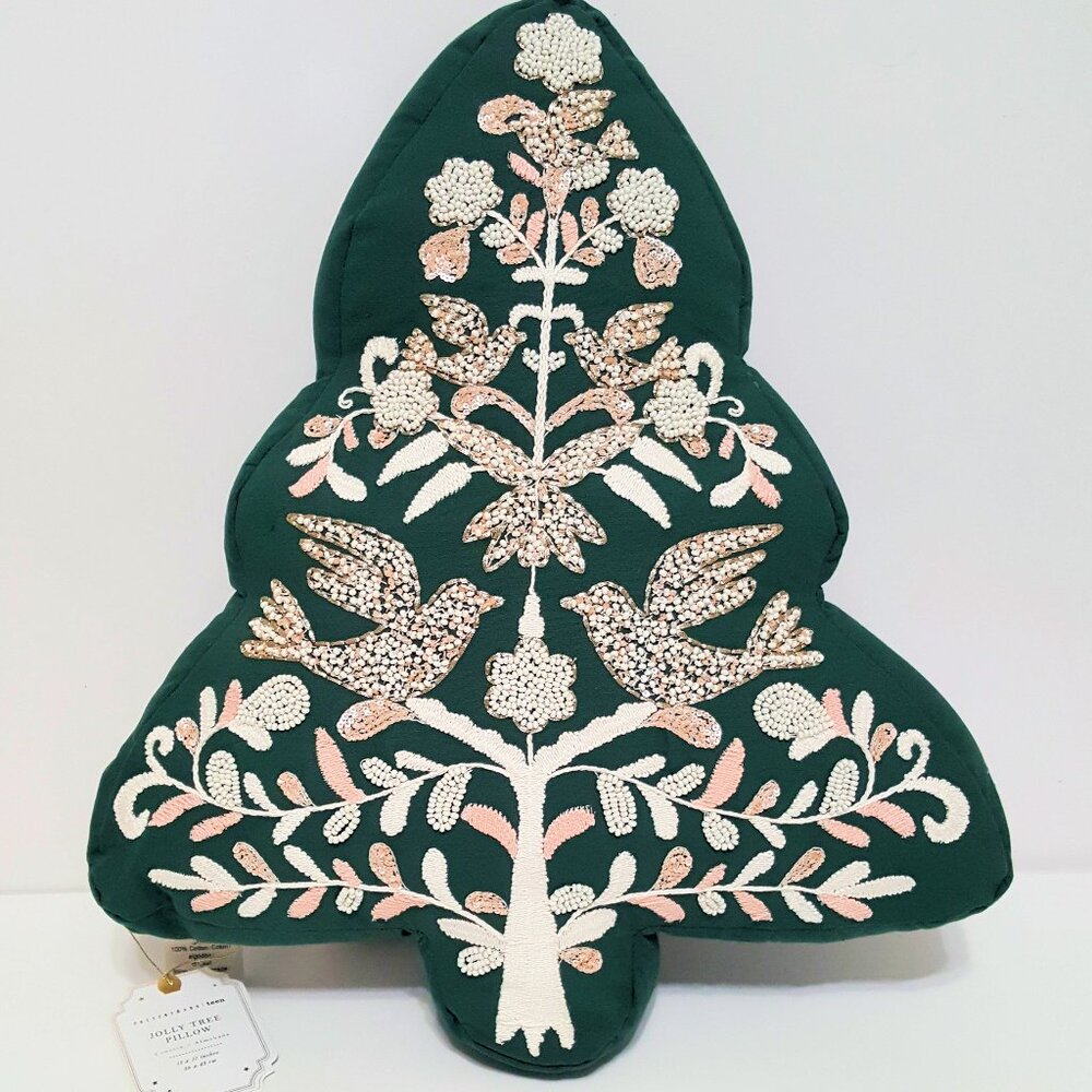 NEW Pottery Barn Teen Large Christmas Jolly Tree Decrative Pillow